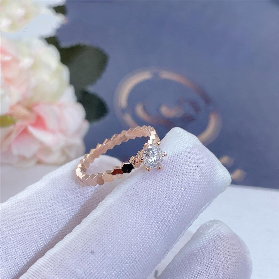 [Clover-Jewelry]BEE LOVE RING PINK GOLD 1 DIAMOND