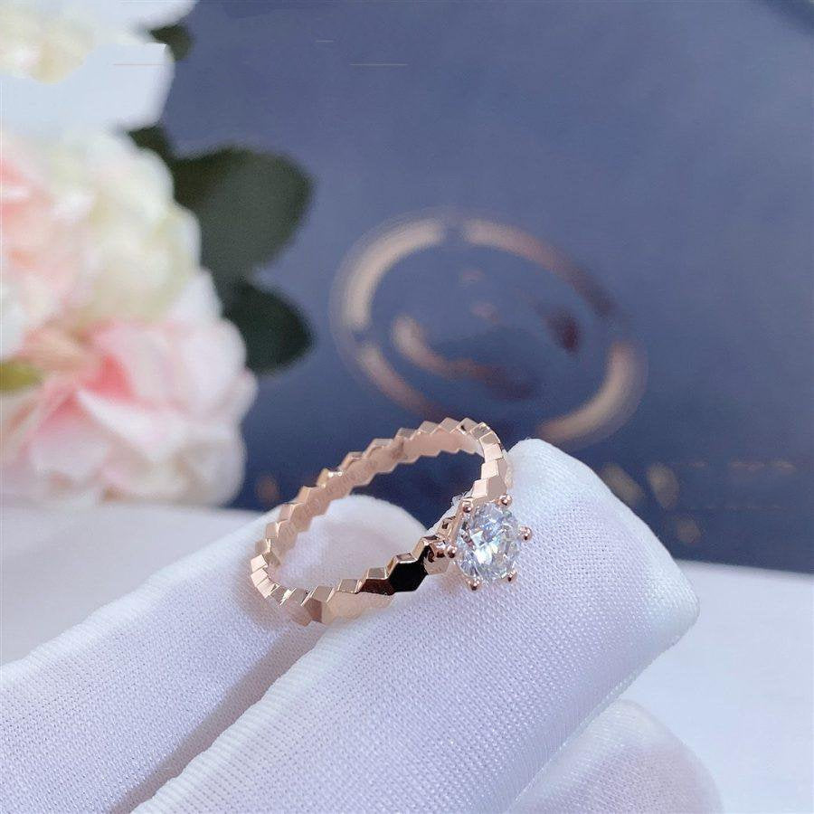 [Clover-Jewelry]BEE LOVE RING PINK GOLD 1 DIAMOND