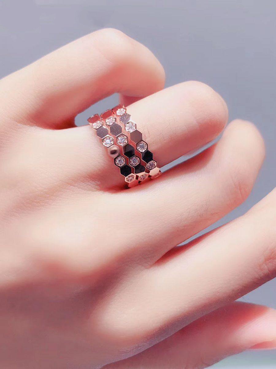 [Clover-Jewelry]BEE LOVE RING PINK GOLD DIAMOND