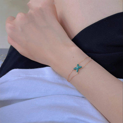 [Clover-Jewelry]JEUX BRACELET MALACHITE PINK GOLD 1 DIAMOND