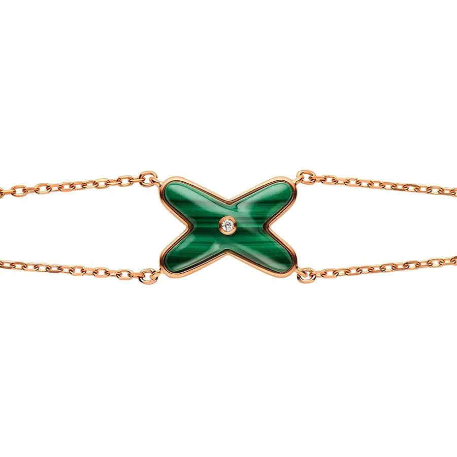 [Clover-Jewelry]JEUX BRACELET MALACHITE PINK GOLD 1 DIAMOND