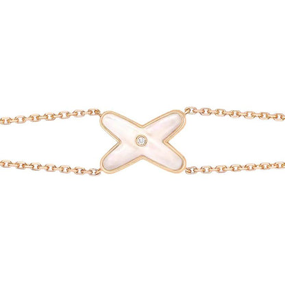 [Clover-Jewelry]JEUX BRACELET WHITE MOP PINK GOLD 1 DIAMOND