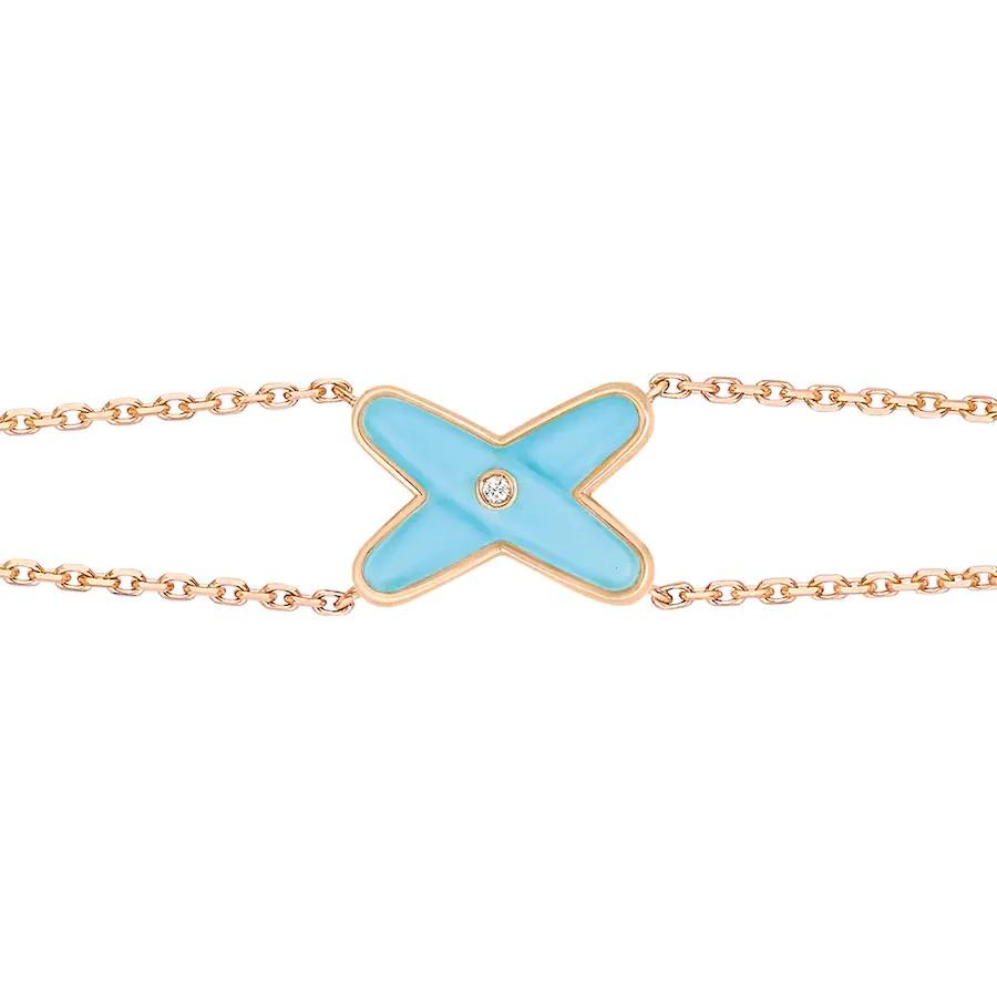 [Clover-Jewelry]JEUX BRACELET TURQUOISE PINK GOLD 1 DIAMOND