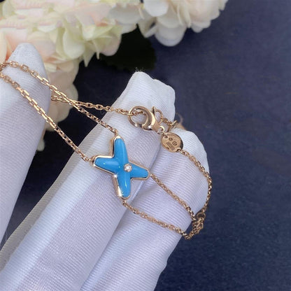 [Clover-Jewelry]JEUX BRACELET TURQUOISE PINK GOLD 1 DIAMOND