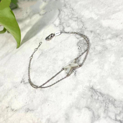 [Clover-Jewelry]JEUX BRACELET WHITE MOP SILVER 1 DIAMOND