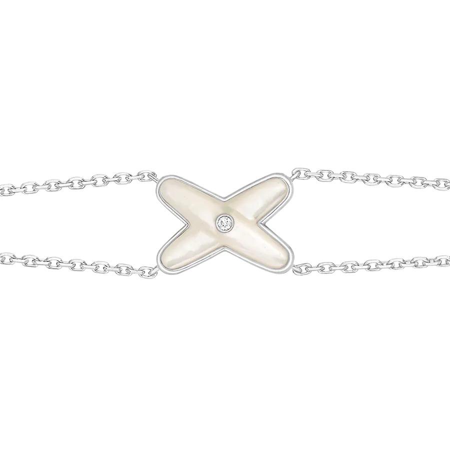 [Clover-Jewelry]JEUX BRACELET WHITE MOP SILVER 1 DIAMOND