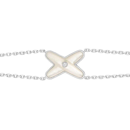 [Clover-Jewelry]JEUX BRACELET WHITE MOP SILVER 1 DIAMOND