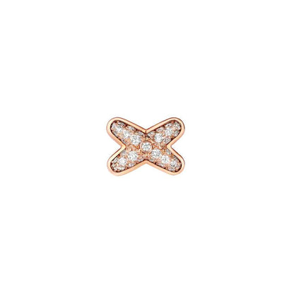 [Clover-Jewelry]JEUX DE PINK GOLD DIAMOND EARRINGS