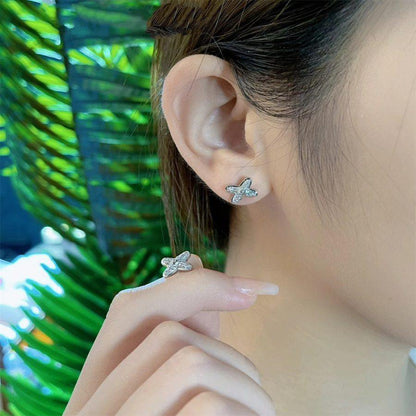 [Clover-Jewelry]JEUX DE SILVER DIAMOND EARRINGS