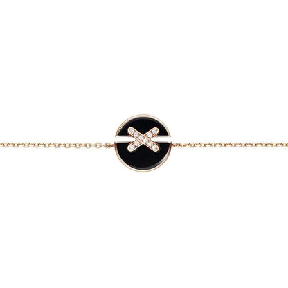 [Clover-Jewelry]JEUX DE BRACELET ONYX PINK GOLD DIAMOND