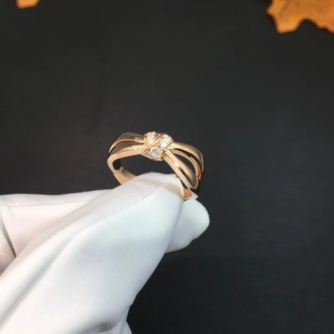 [Clover-Jewelry]LIENS RING PINK GOLD DIAMOND