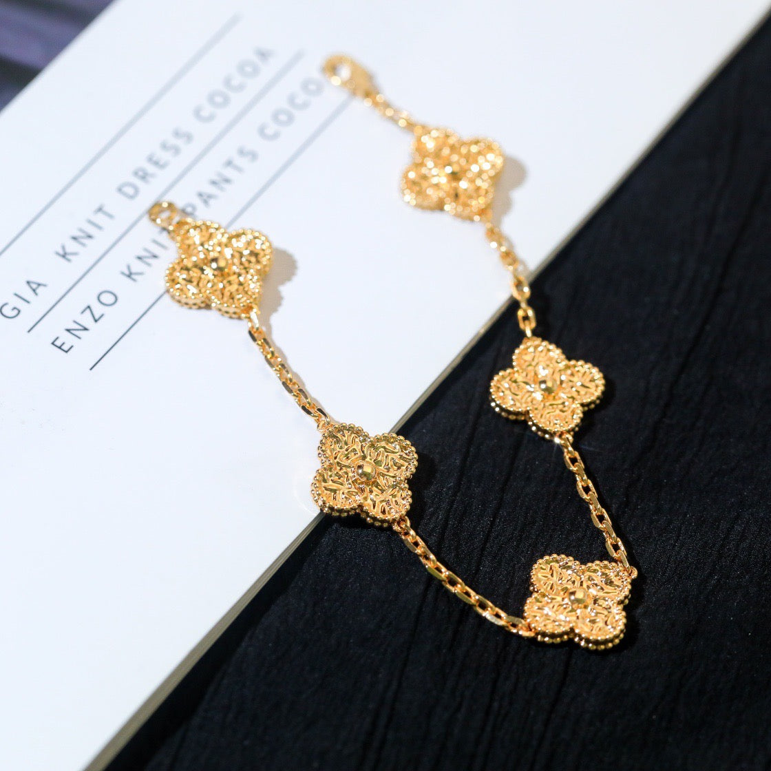 [Clover-Jewelry]CLOVER 5 MOTIFS BRONZING BRACELET