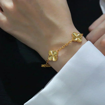 [Clover-Jewelry]CLOVER 5 FLOWERS LASER BRACELET