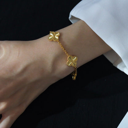 [Clover-Jewelry]CLOVER 5 FLOWERS LASER BRACELET