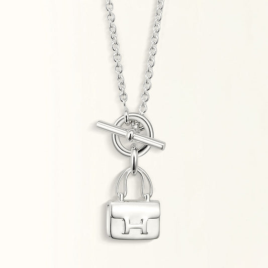 [Clover-Jewelry]POP H PEDANT SILVER NECKLACE