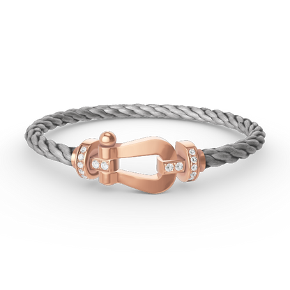 [Clover-Jewelry]FORCE LARGE HORSESHOE HALF DIAMOND BRACELET ROSE GOLD