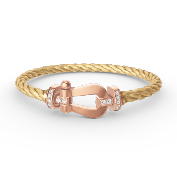 [Clover-Jewelry]FORCE LARGE HORSESHOE HALF DIAMOND BRACELET ROSE GOLD