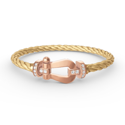 [Clover-Jewelry]FORCE LARGE HORSESHOE HALF DIAMOND BRACELET ROSE GOLD