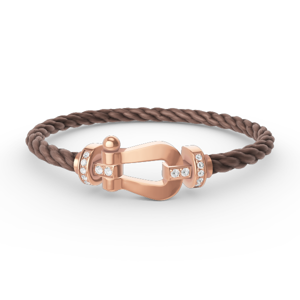 [Clover-Jewelry]FORCE LARGE HORSESHOE HALF DIAMOND BRACELET ROSE GOLD