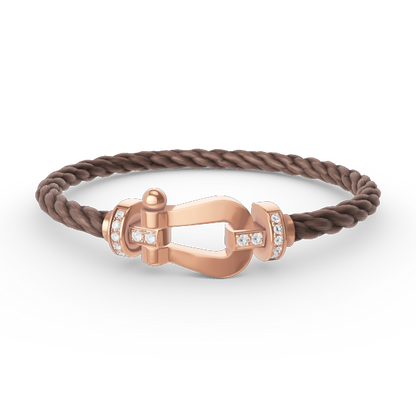 [Clover-Jewelry]FORCE LARGE HORSESHOE HALF DIAMOND BRACELET ROSE GOLD