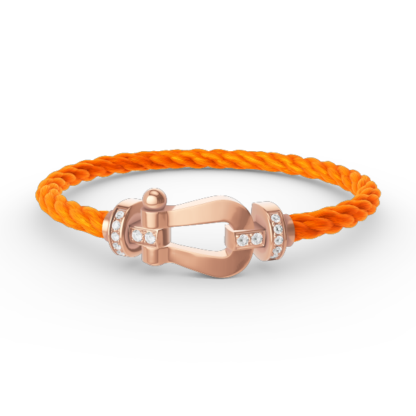 [Clover-Jewelry]FORCE LARGE HORSESHOE HALF DIAMOND BRACELET ROSE GOLD