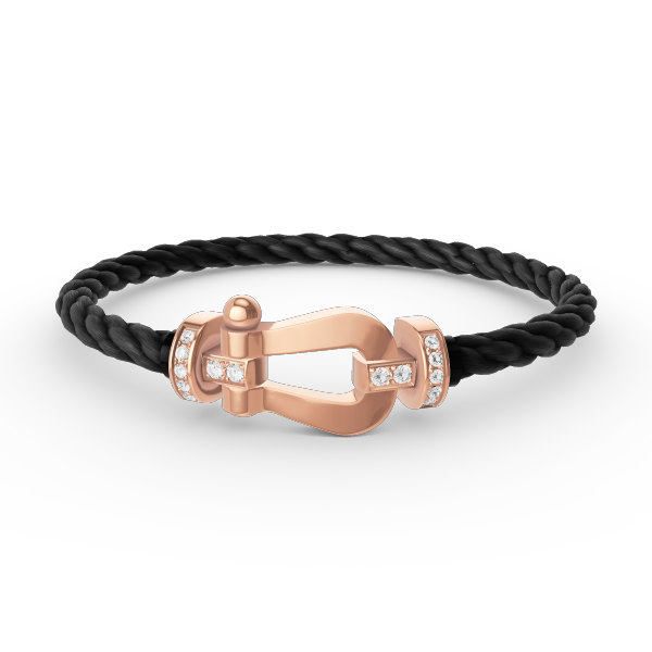 [Clover-Jewelry]FORCE LARGE HORSESHOE HALF DIAMOND BRACELET ROSE GOLD