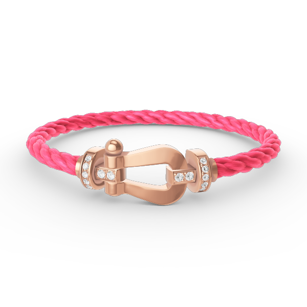 [Clover-Jewelry]FORCE LARGE HORSESHOE HALF DIAMOND BRACELET ROSE GOLD