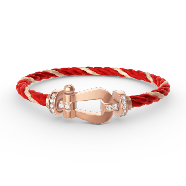 [Clover-Jewelry]FORCE LARGE HORSESHOE HALF DIAMOND BRACELET ROSE GOLD