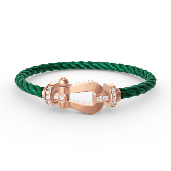 [Clover-Jewelry]FORCE LARGE HORSESHOE HALF DIAMOND BRACELET ROSE GOLD