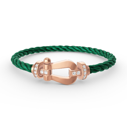 [Clover-Jewelry]FORCE LARGE HORSESHOE HALF DIAMOND BRACELET ROSE GOLD