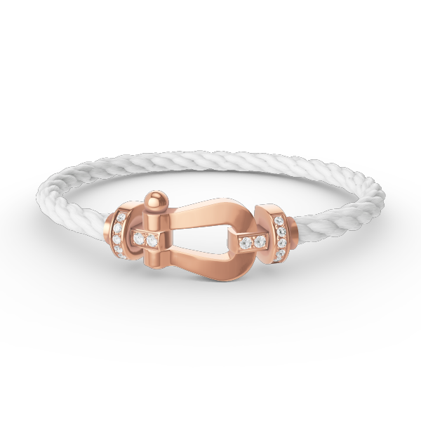 [Clover-Jewelry]FORCE LARGE HORSESHOE HALF DIAMOND BRACELET ROSE GOLD