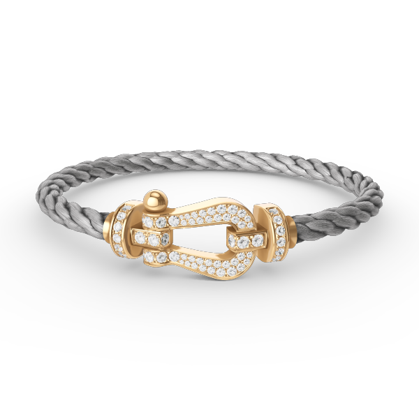 [Clover-Jewelry]FORCE LARGE HORSESHOE FULL DIAMOND BRACELET GOLD