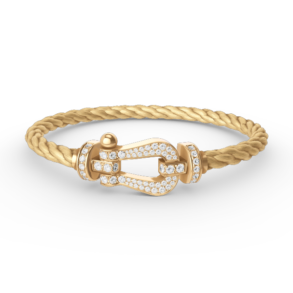 [Clover-Jewelry]FORCE LARGE HORSESHOE FULL DIAMOND BRACELET GOLD