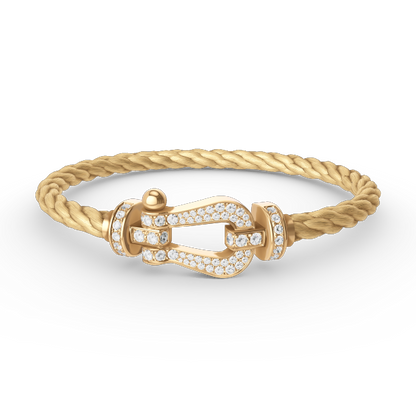 [Clover-Jewelry]FORCE LARGE HORSESHOE FULL DIAMOND BRACELET GOLD