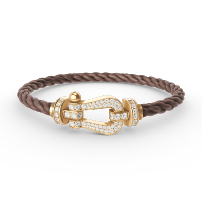 [Clover-Jewelry]FORCE LARGE HORSESHOE FULL DIAMOND BRACELET GOLD