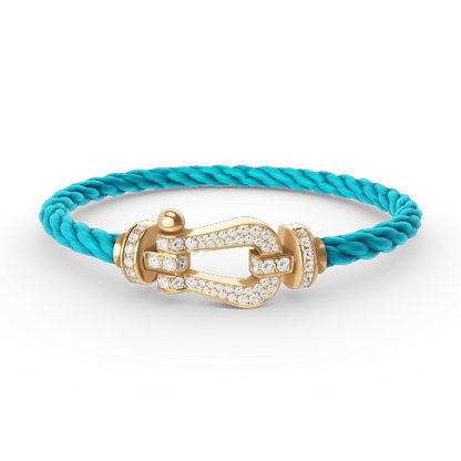 [Clover-Jewelry]FORCE LARGE HORSESHOE FULL DIAMOND BRACELET GOLD