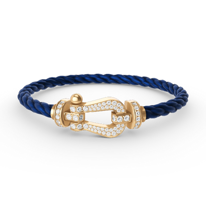 [Clover-Jewelry]FORCE LARGE HORSESHOE FULL DIAMOND BRACELET GOLD