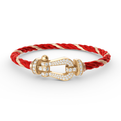 [Clover-Jewelry]FORCE LARGE HORSESHOE FULL DIAMOND BRACELET GOLD