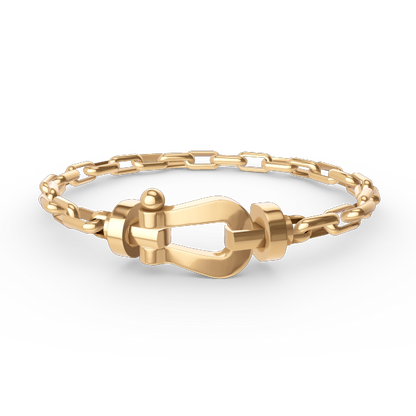 [Clover-Jewelry]FORCE LARGE HORSESHOE CLASP  METAL BRACELET