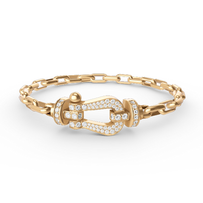 [Clover-Jewelry]FORCE LARGE HORSESHOE CLASP  METAL BRACELET