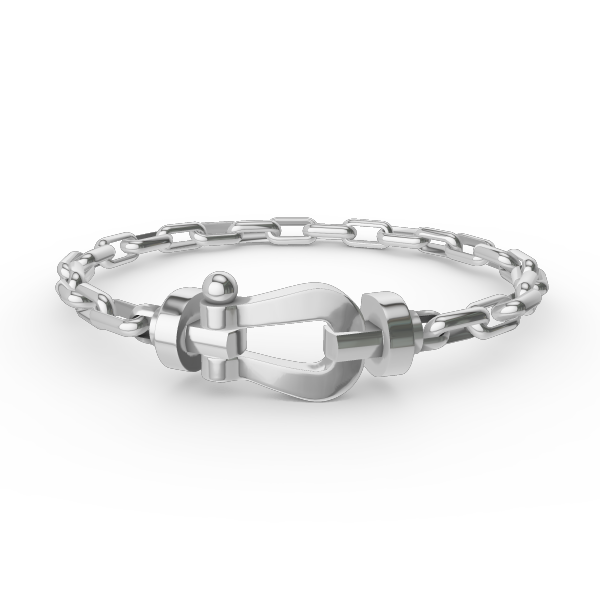 [Clover-Jewelry]FORCE LARGE HORSESHOE CLASP  METAL BRACELET