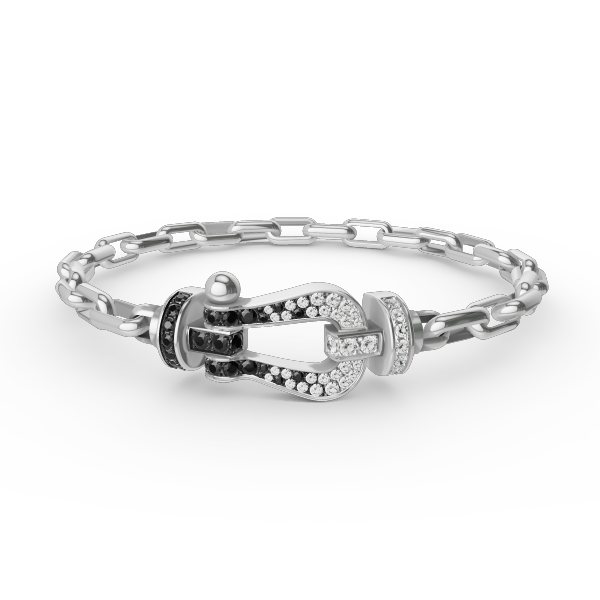 [Clover-Jewelry]FORCE LARGE HORSESHOE CLASP  METAL BRACELET