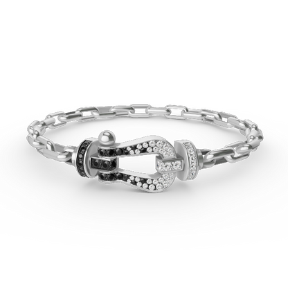 [Clover-Jewelry]FORCE LARGE HORSESHOE CLASP  METAL BRACELET