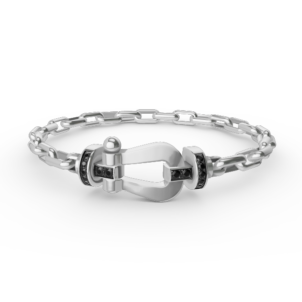 [Clover-Jewelry]FORCE LARGE HORSESHOE CLASP  METAL BRACELET