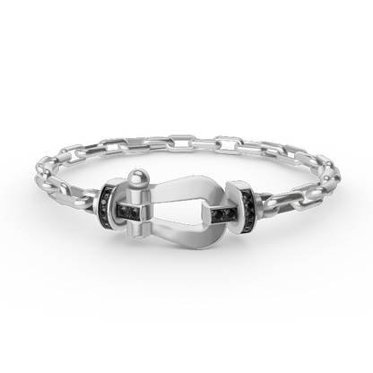 [Clover-Jewelry]FORCE LARGE HORSESHOE CLASP  METAL BRACELET