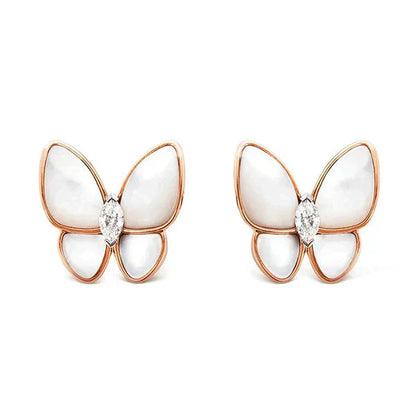 [Clover-Jewelry]BUTTERFLY MOP DIAMOND EARRINGS