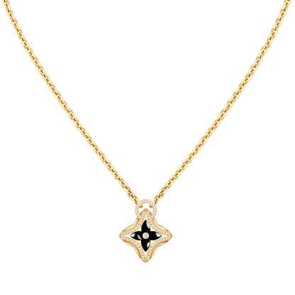 [Clover-Jewelry]STAR PEDANT PINK GOLD DIAMOND NECKLACE