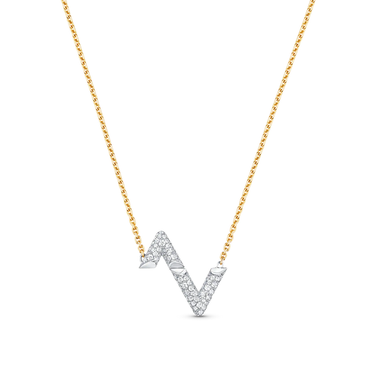 [Clover-Jewelry]VOLT SILVER DIAMOND PEDANT NECKLACE