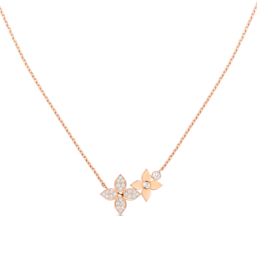 [Clover-Jewelry]STAR BLOSSOM NECKLACE PINK GOLD DIAMONDS