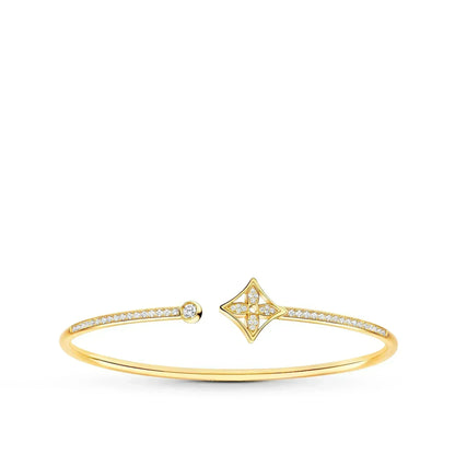 [Clover-Jewelry]IDYLLE GOLD OPEN BRACELET DIAMOND PAVED